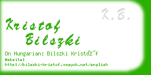 kristof bilszki business card